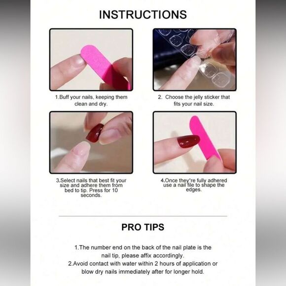 Elegant White and Pink Nail Art Set - Picture 6 of 12